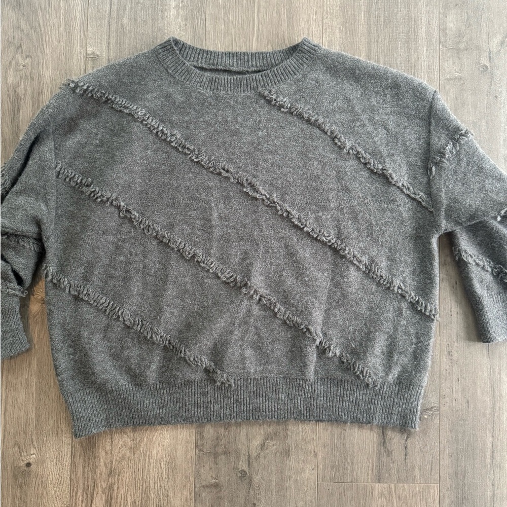 Shein Curve Gray Textured Knit Sweater – Women’s 2XL (Fits Like XL)